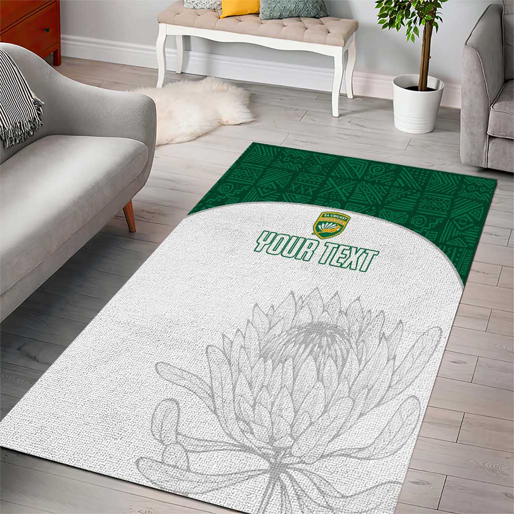 Custom Afro South Africa Cricket Area Rug Go Proteas - African Pattern LT15