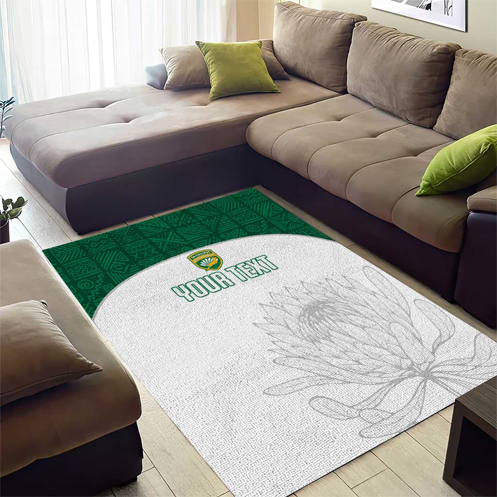 Custom Afro South Africa Cricket Area Rug Go Proteas - African Pattern LT15
