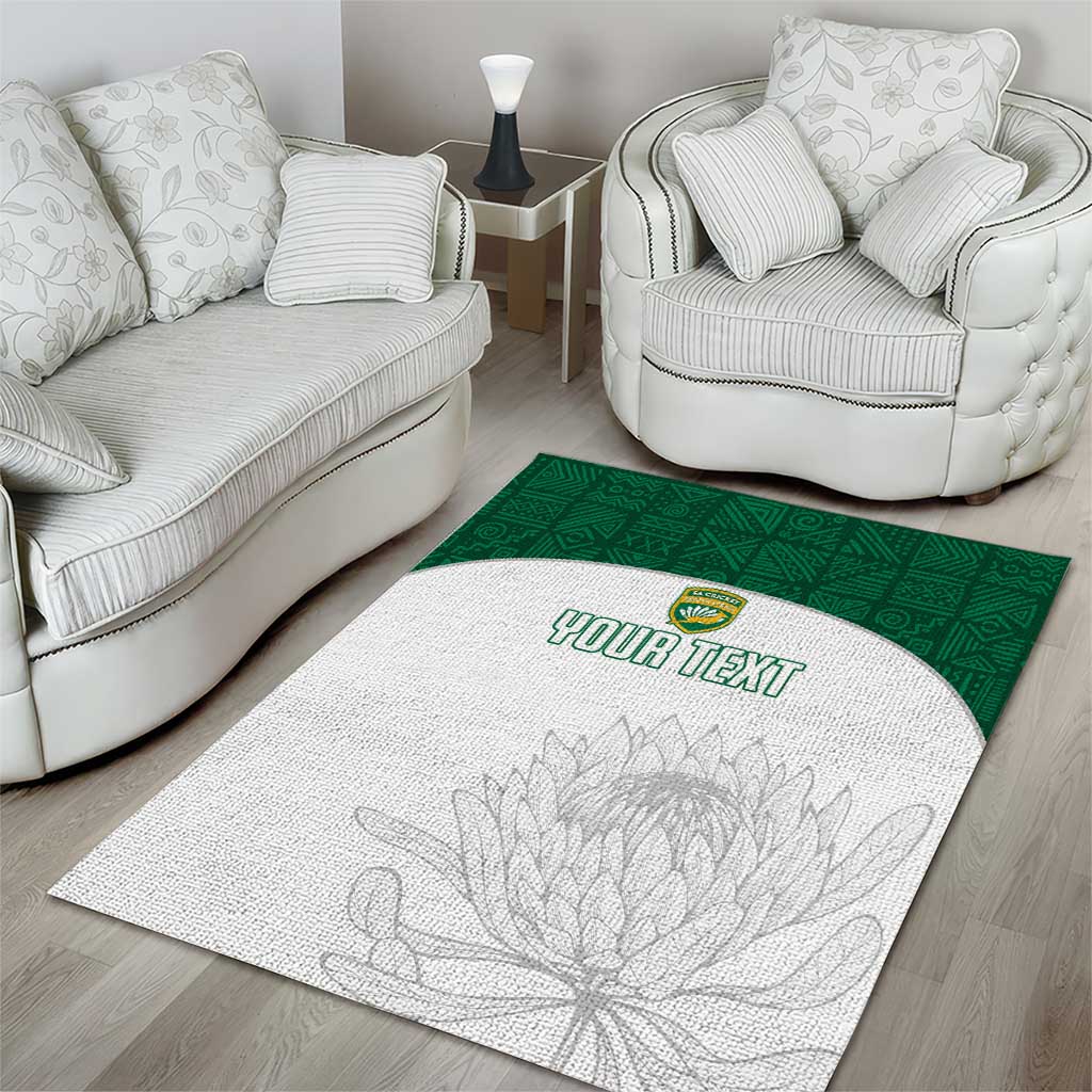 Custom Afro South Africa Cricket Area Rug Go Proteas - African Pattern LT15