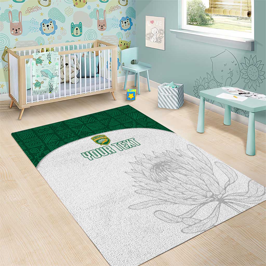 Custom Afro South Africa Cricket Area Rug Go Proteas - African Pattern LT15