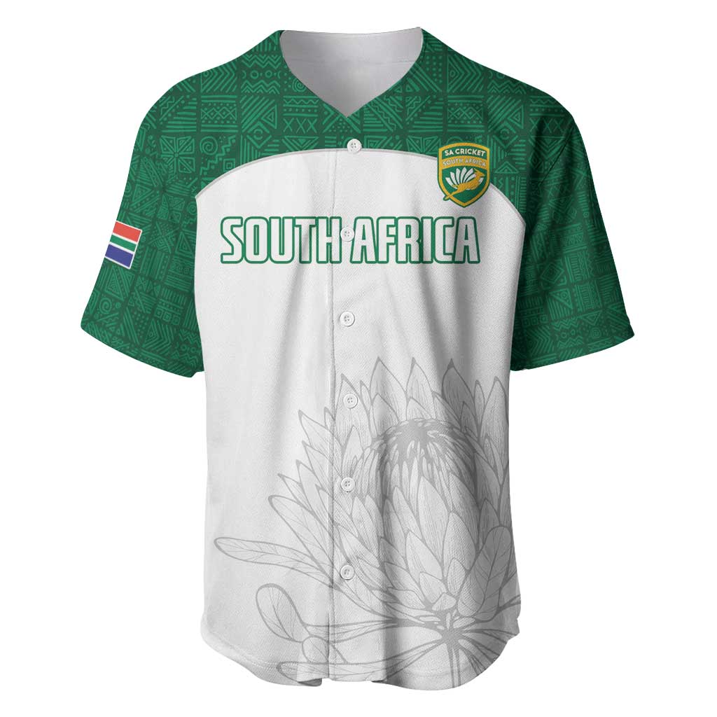 Custom Afro South Africa Cricket Baseball Jersey Go Proteas - African Pattern LT15