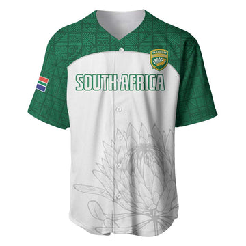 Custom Afro South Africa Cricket Baseball Jersey Go Proteas - African Pattern LT15
