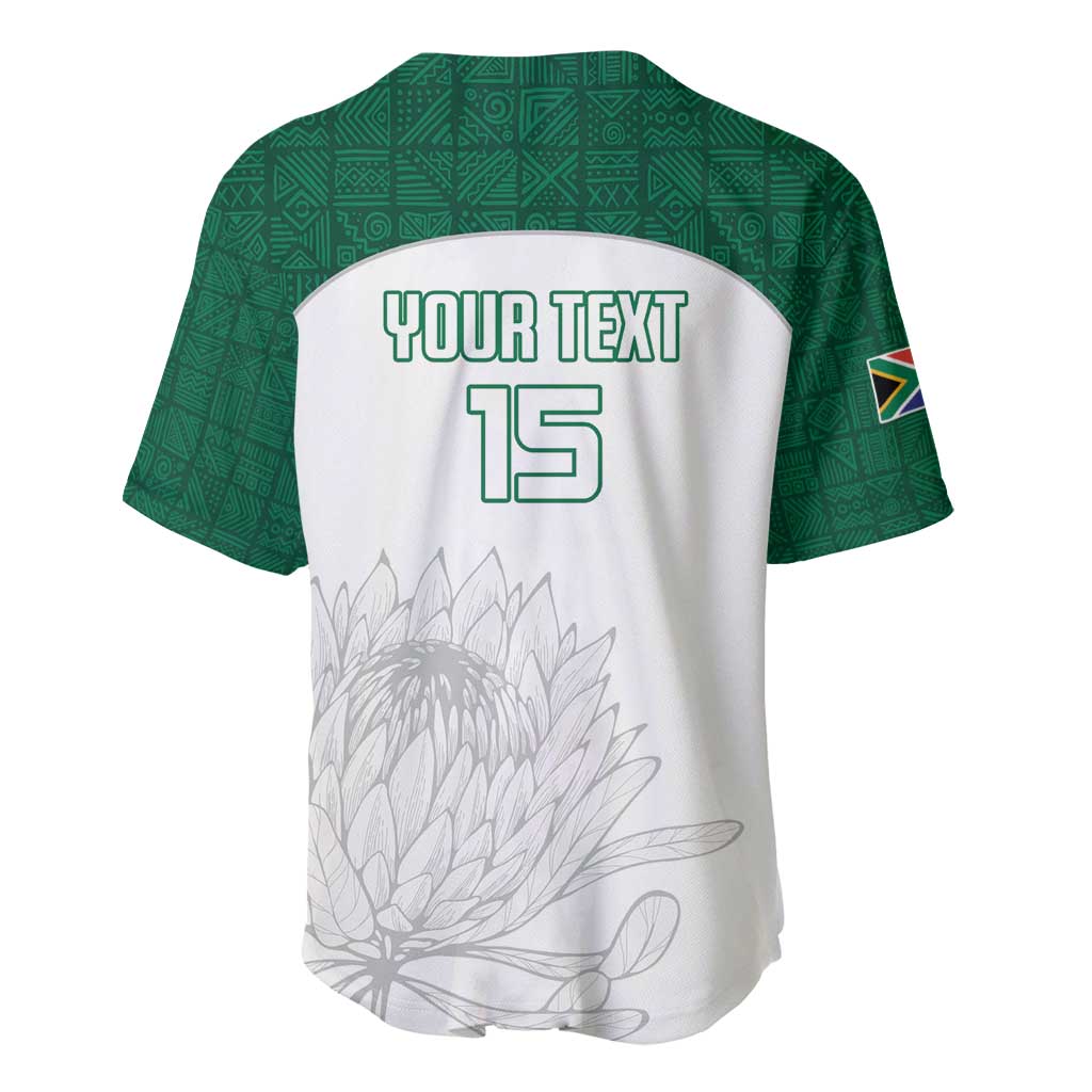 Custom Afro South Africa Cricket Baseball Jersey Go Proteas - African Pattern LT15