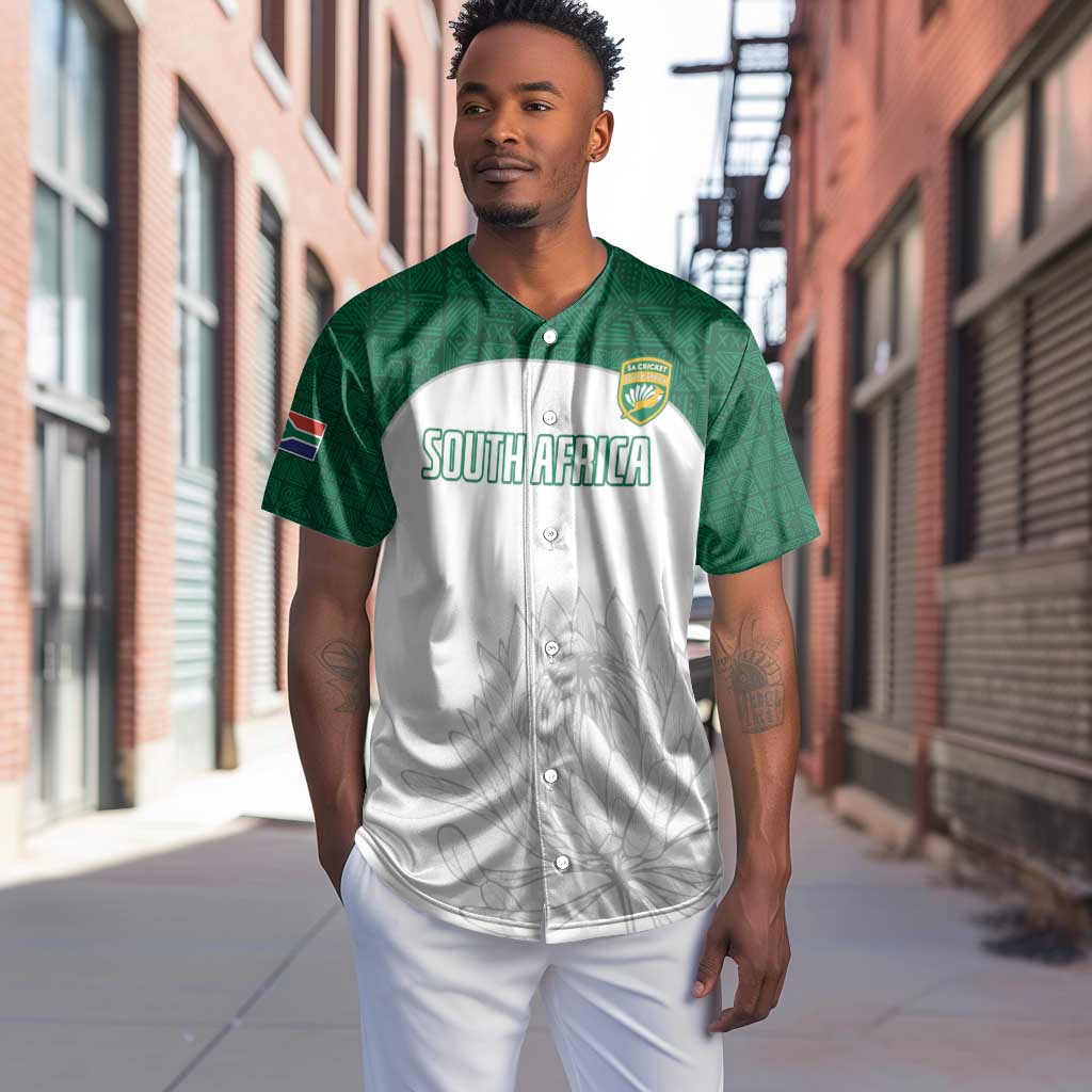 Custom Afro South Africa Cricket Baseball Jersey Go Proteas - African Pattern LT15