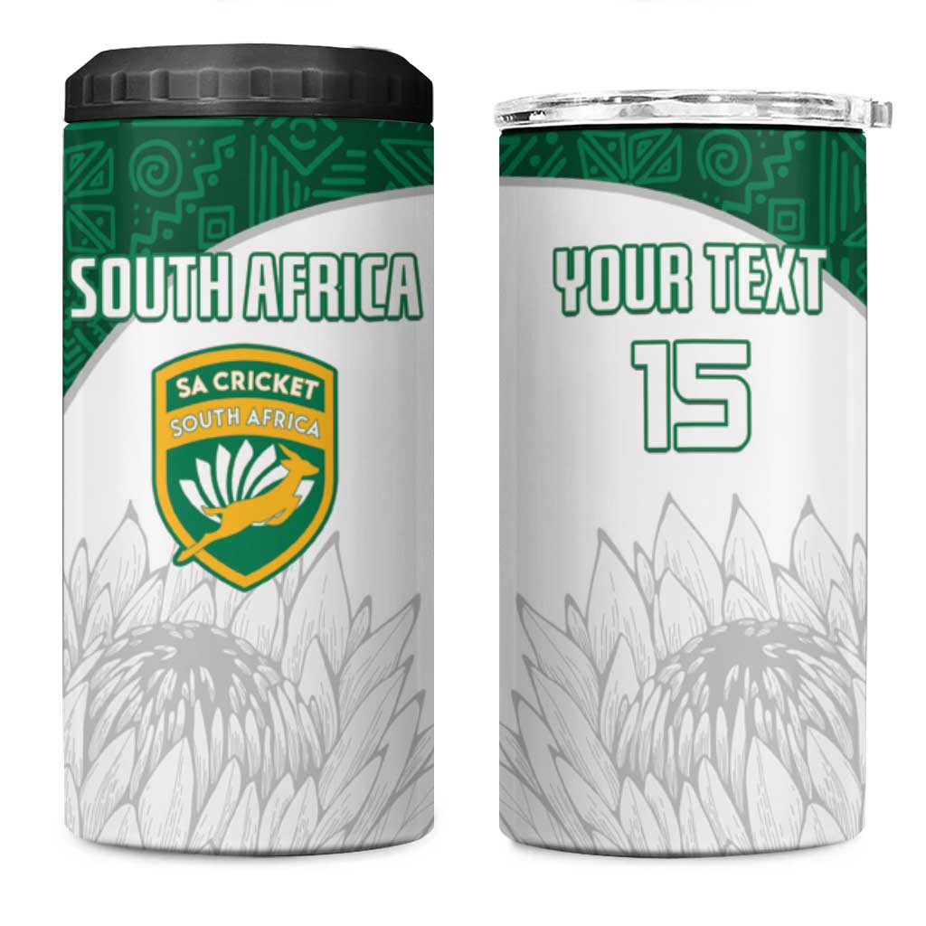Custom Afro South Africa Cricket 4 in 1 Can Cooler Tumbler Go Proteas - African Pattern LT15