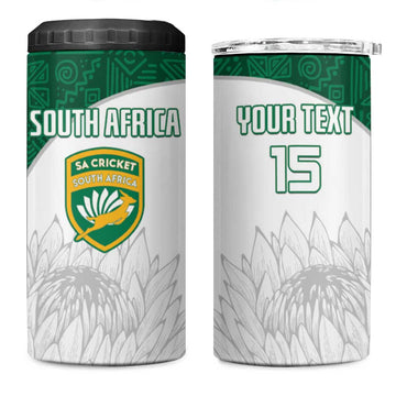 Custom Afro South Africa Cricket 4 in 1 Can Cooler Tumbler Go Proteas - African Pattern LT15