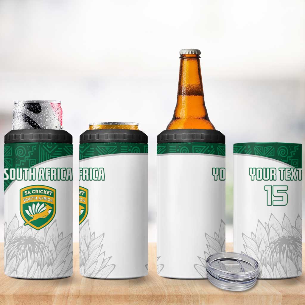 Custom Afro South Africa Cricket 4 in 1 Can Cooler Tumbler Go Proteas - African Pattern LT15