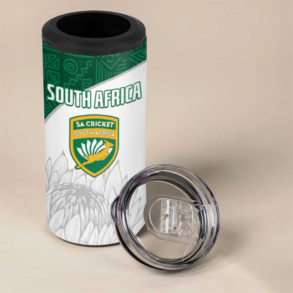 Custom Afro South Africa Cricket 4 in 1 Can Cooler Tumbler Go Proteas - African Pattern LT15