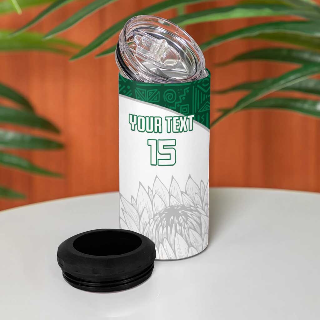 Custom Afro South Africa Cricket 4 in 1 Can Cooler Tumbler Go Proteas - African Pattern LT15