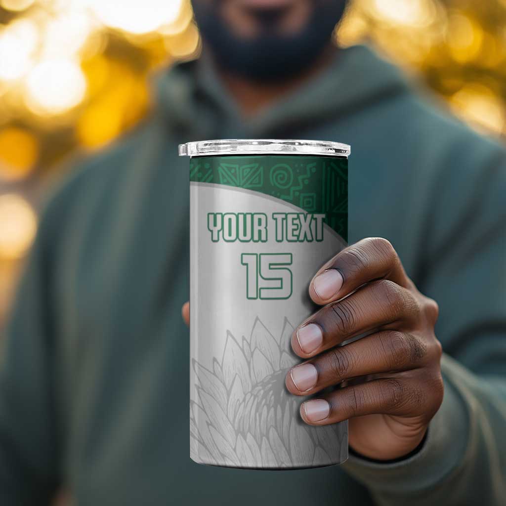 Custom Afro South Africa Cricket 4 in 1 Can Cooler Tumbler Go Proteas - African Pattern LT15