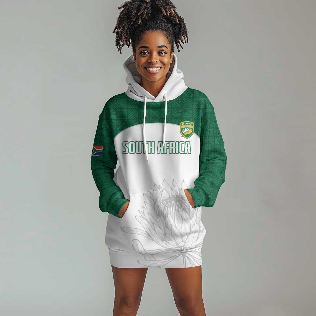 Custom Afro South Africa Cricket Hoodie Dress Go Proteas - African Pattern LT15