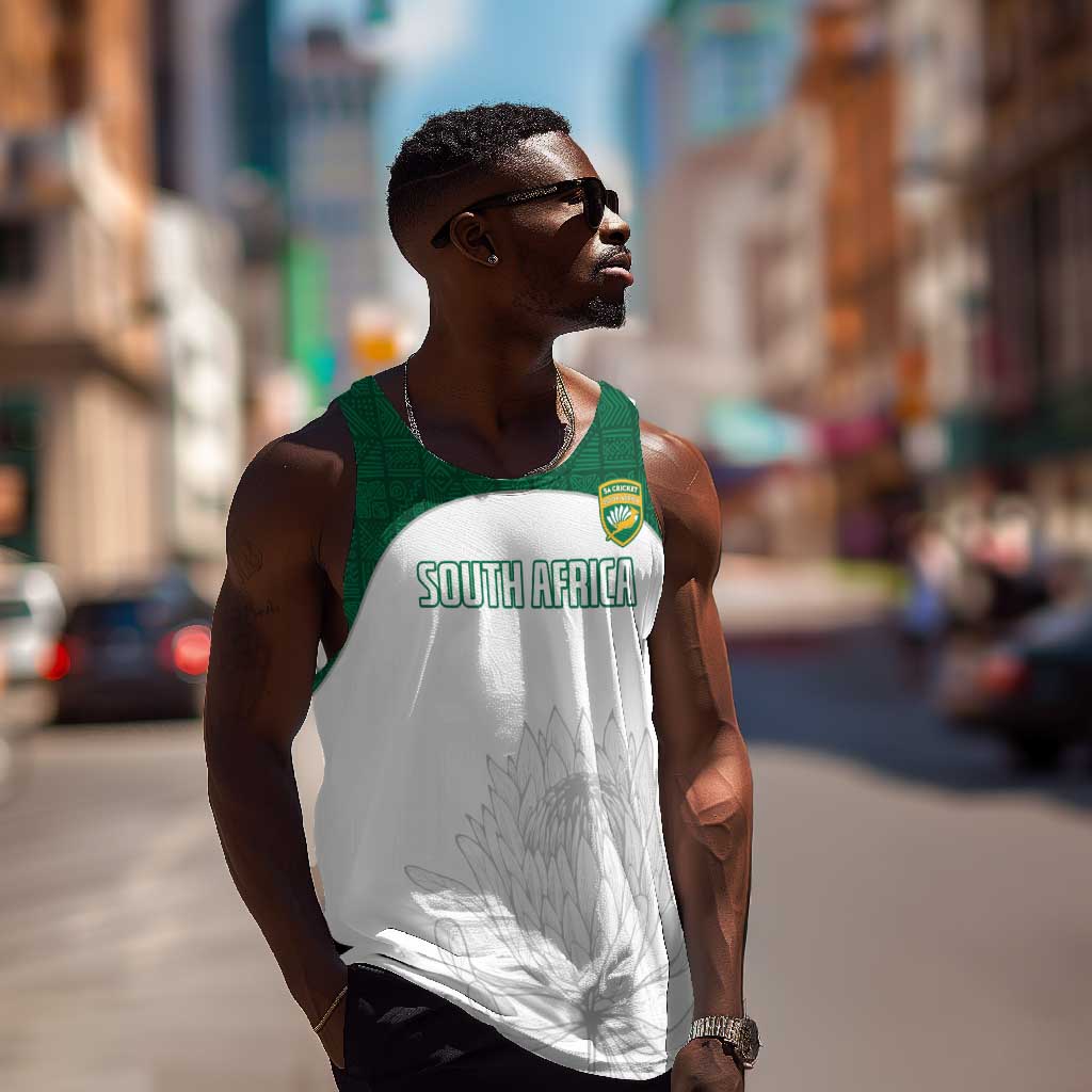 Custom Afro South Africa Cricket Men Tank Top Go Proteas - African Pattern LT15