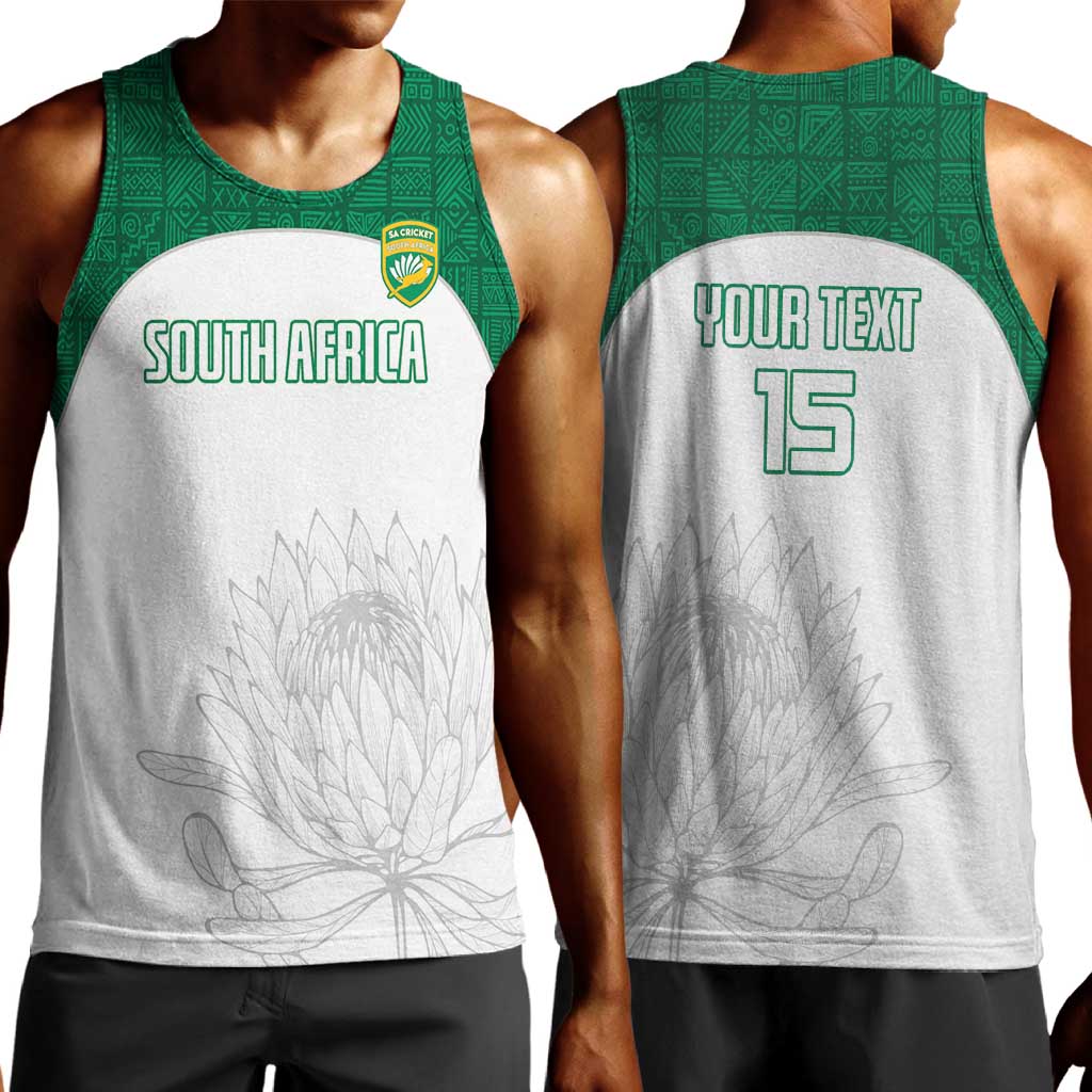 Custom Afro South Africa Cricket Men Tank Top Go Proteas - African Pattern LT15