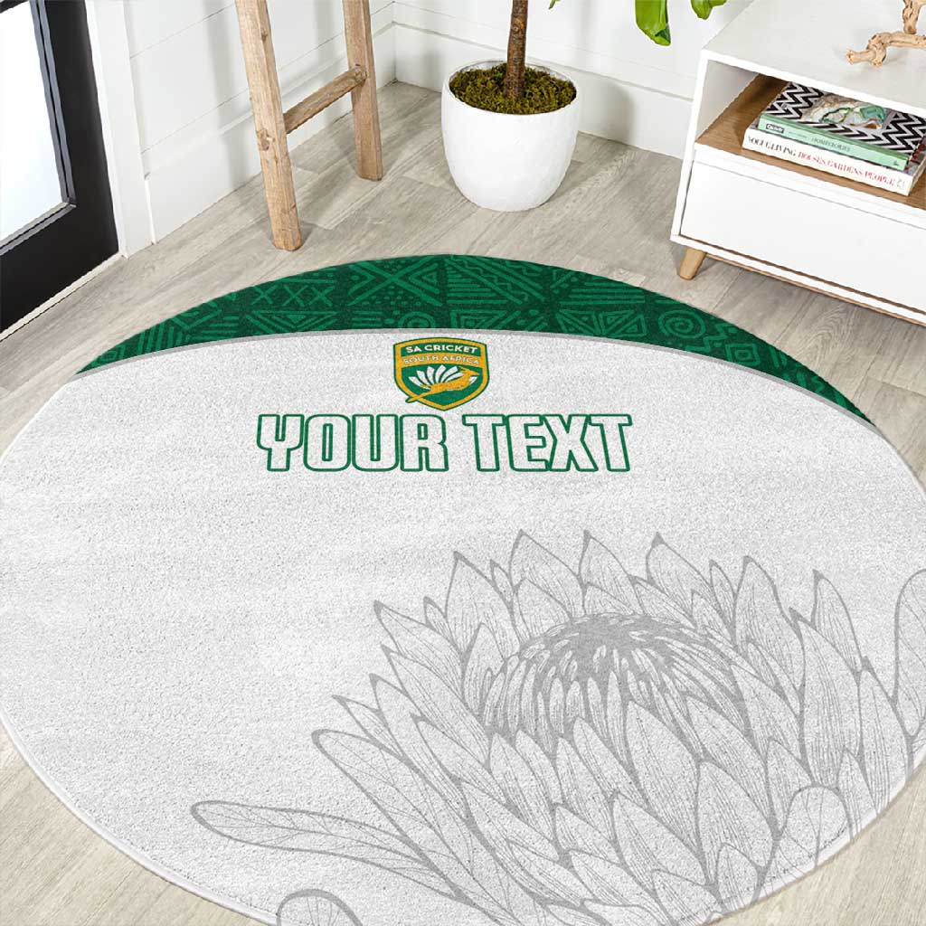 Custom Afro South Africa Cricket Round Carpet Go Proteas - African Pattern LT15