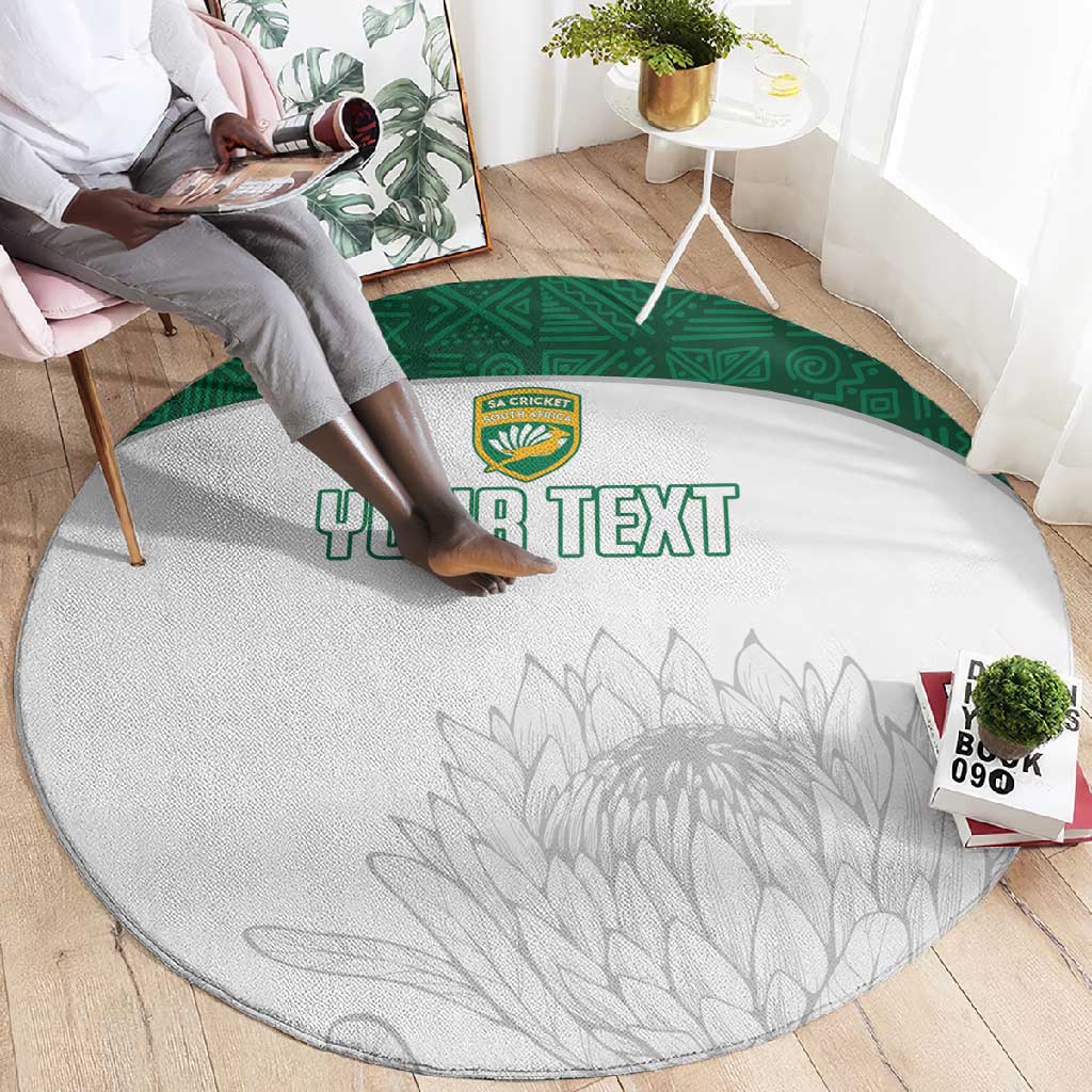 Custom Afro South Africa Cricket Round Carpet Go Proteas - African Pattern LT15