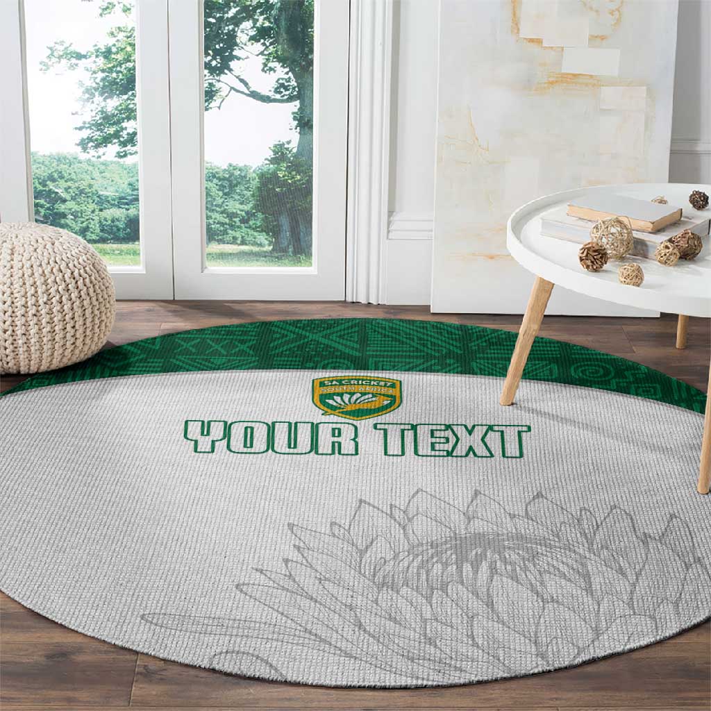 Custom Afro South Africa Cricket Round Carpet Go Proteas - African Pattern LT15