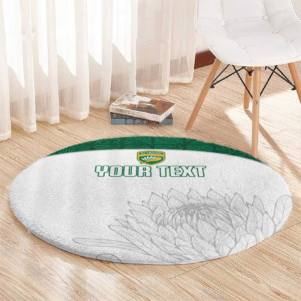 Custom Afro South Africa Cricket Round Carpet Go Proteas - African Pattern LT15