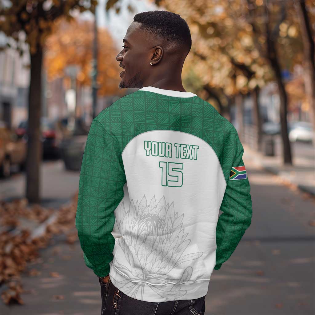 Custom Afro South Africa Cricket Sweatshirt Go Proteas - African Pattern LT15
