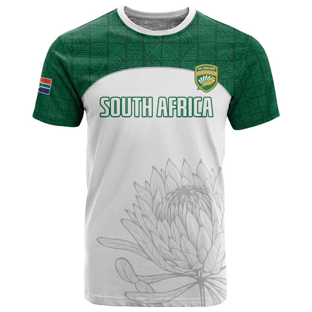 Custom Afro South Africa Cricket T shirt Go Proteas - African Pattern LT15
