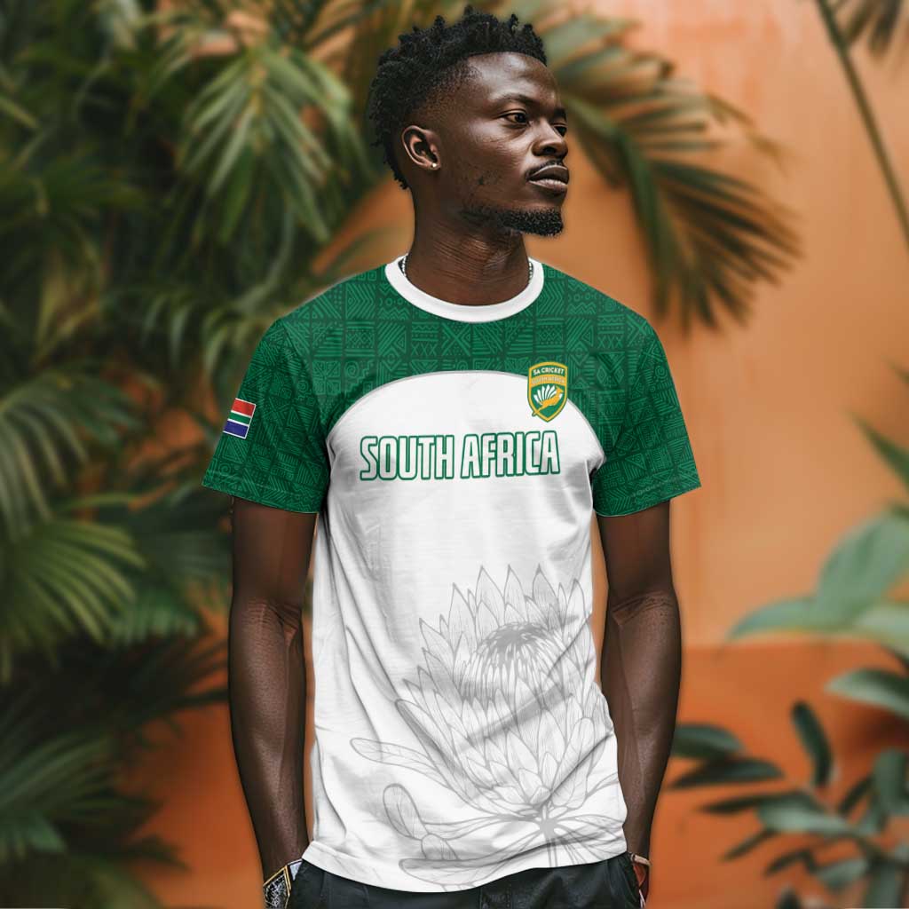 Custom Afro South Africa Cricket T shirt Go Proteas - African Pattern LT15