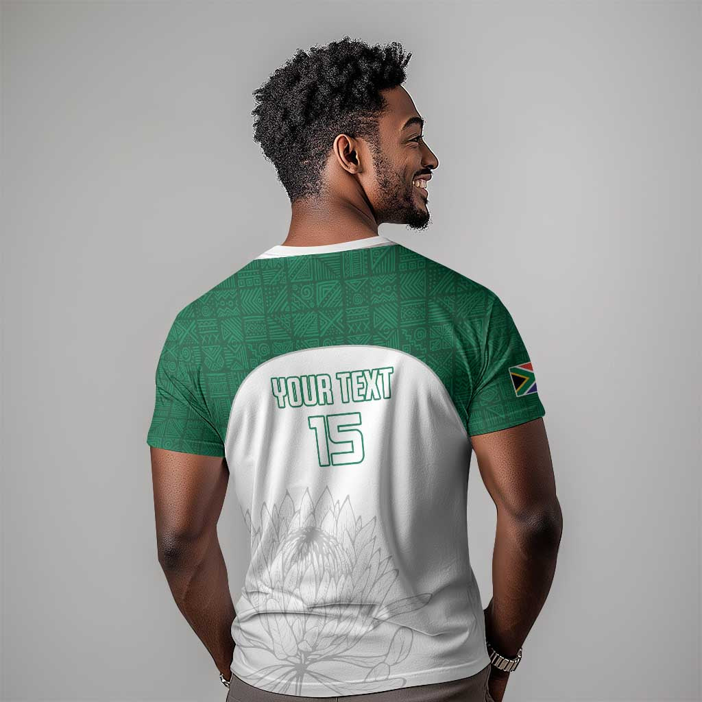 Custom Afro South Africa Cricket T shirt Go Proteas - African Pattern LT15