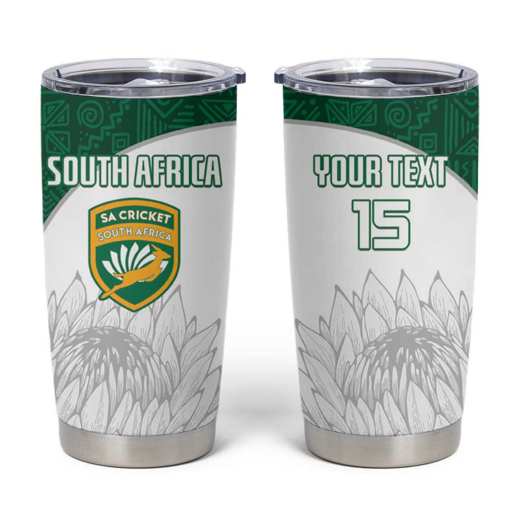Custom Afro South Africa Cricket Tumbler Cup Go Proteas - African Pattern LT15