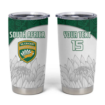 Custom Afro South Africa Cricket Tumbler Cup Go Proteas - African Pattern LT15