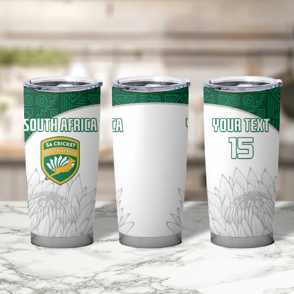 Custom Afro South Africa Cricket Tumbler Cup Go Proteas - African Pattern LT15