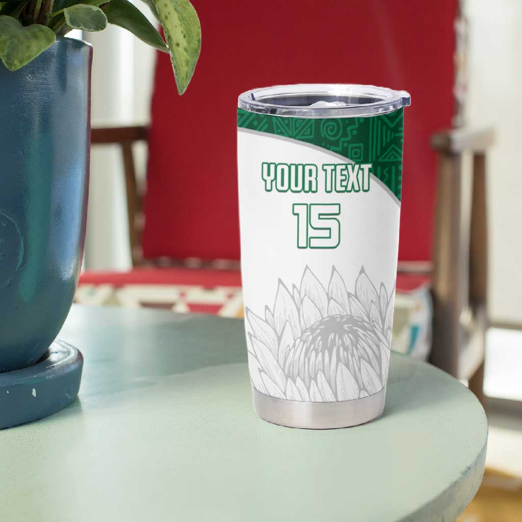 Custom Afro South Africa Cricket Tumbler Cup Go Proteas - African Pattern LT15
