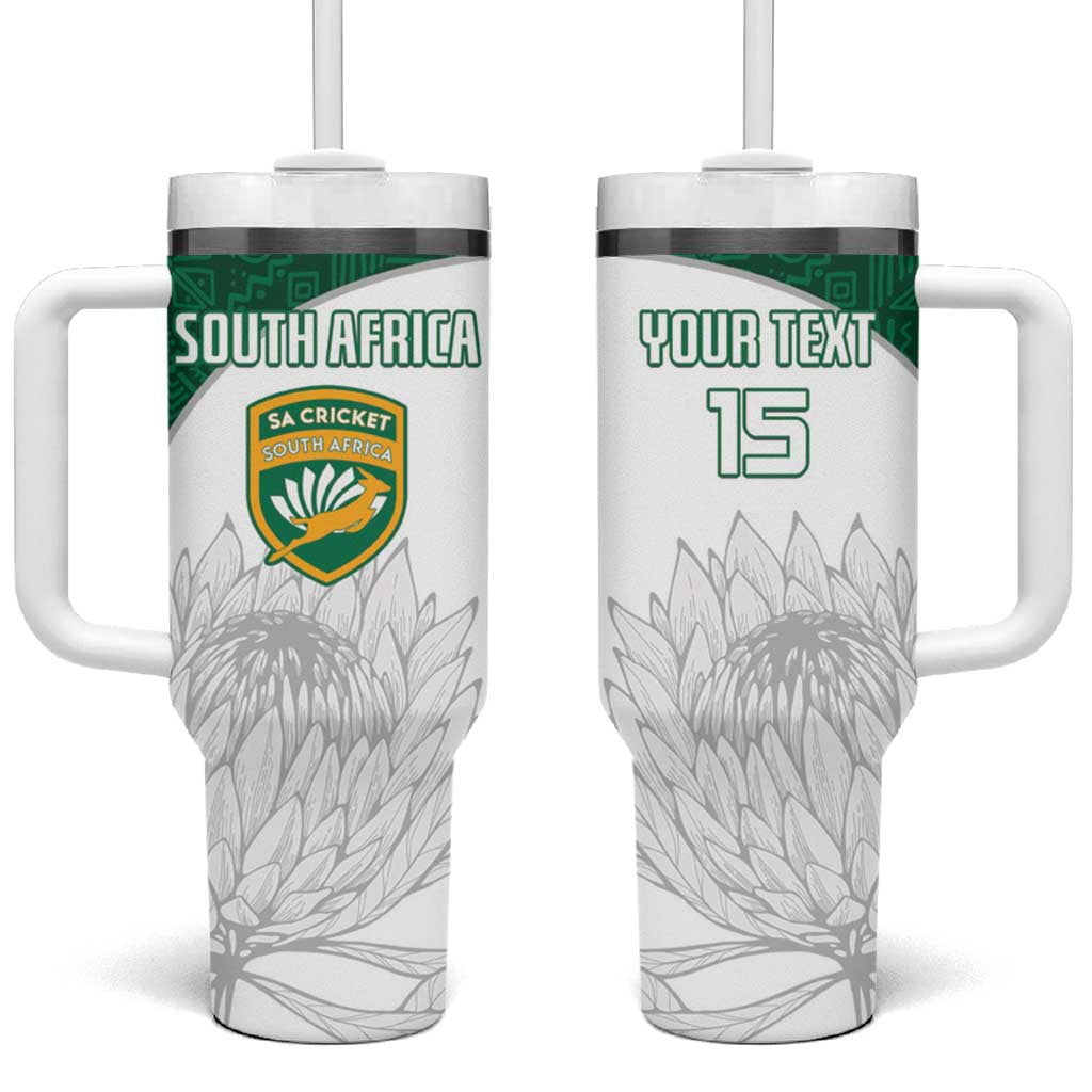 Custom Afro South Africa Cricket Tumbler With Handle Go Proteas - African Pattern LT15