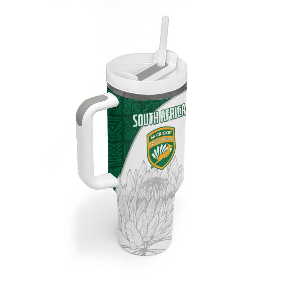 Custom Afro South Africa Cricket Tumbler With Handle Go Proteas - African Pattern LT15