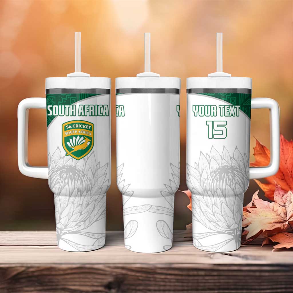 Custom Afro South Africa Cricket Tumbler With Handle Go Proteas - African Pattern LT15