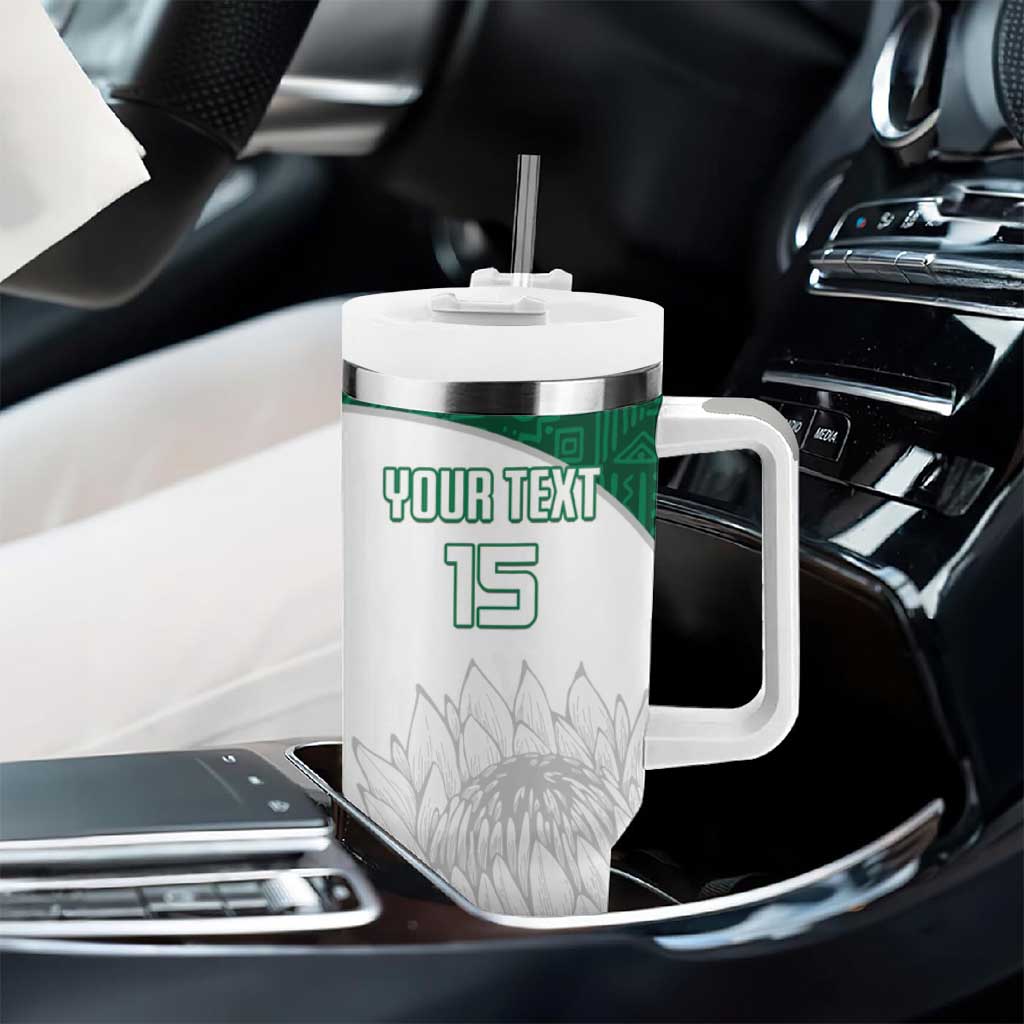 Custom Afro South Africa Cricket Tumbler With Handle Go Proteas - African Pattern LT15