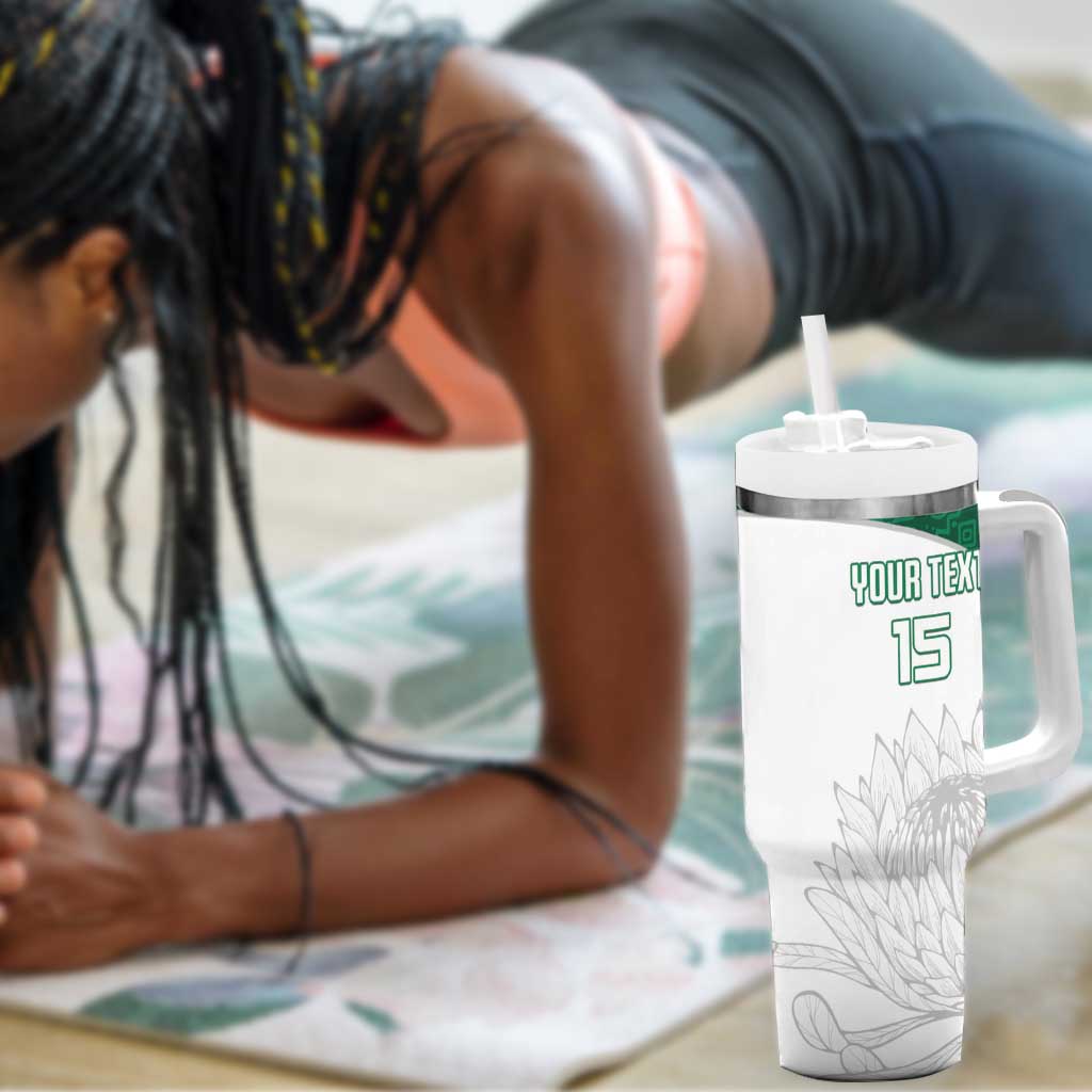 Custom Afro South Africa Cricket Tumbler With Handle Go Proteas - African Pattern LT15