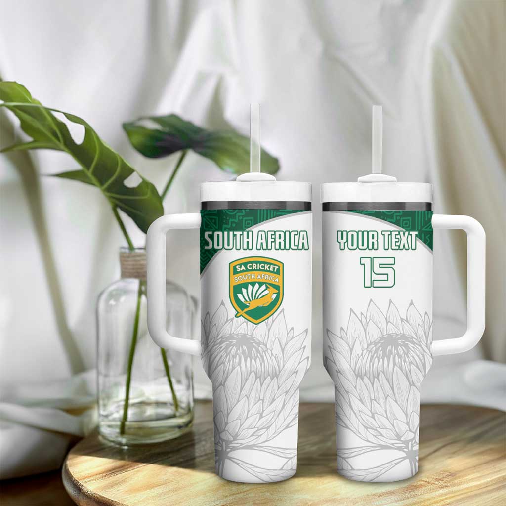 Custom Afro South Africa Cricket Tumbler With Handle Go Proteas - African Pattern LT15