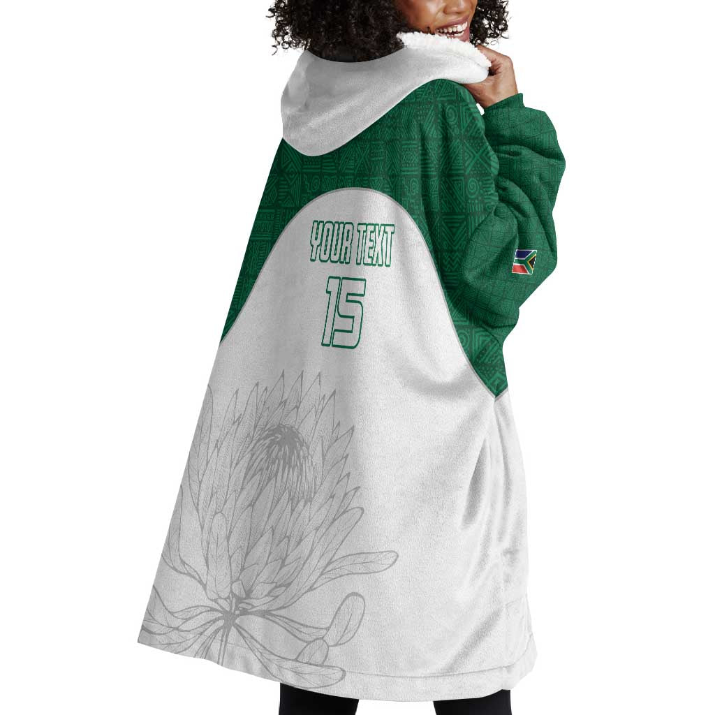 Custom Afro South Africa Cricket Wearable Blanket Hoodie Go Proteas - African Pattern LT15