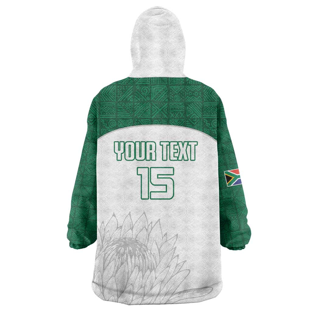 Custom Afro South Africa Cricket Wearable Blanket Hoodie Go Proteas - African Pattern LT15