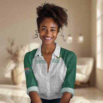 Custom Afro South Africa Cricket Women Casual Shirt Go Proteas - African Pattern LT15
