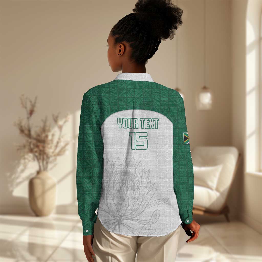Custom Afro South Africa Cricket Women Casual Shirt Go Proteas - African Pattern LT15