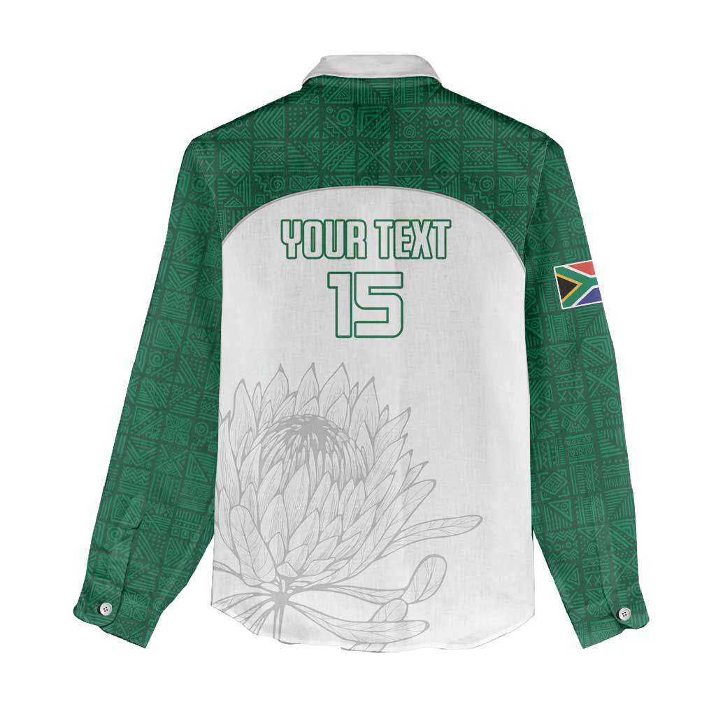 Custom Afro South Africa Cricket Women Casual Shirt Go Proteas - African Pattern LT15