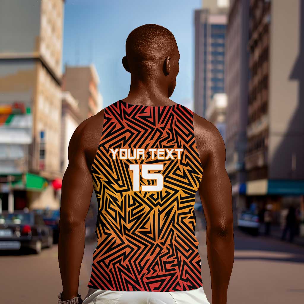 Custom Afro South Africa Cricket Men Tank Top Eastern Cape - Go Sunrisers LT15