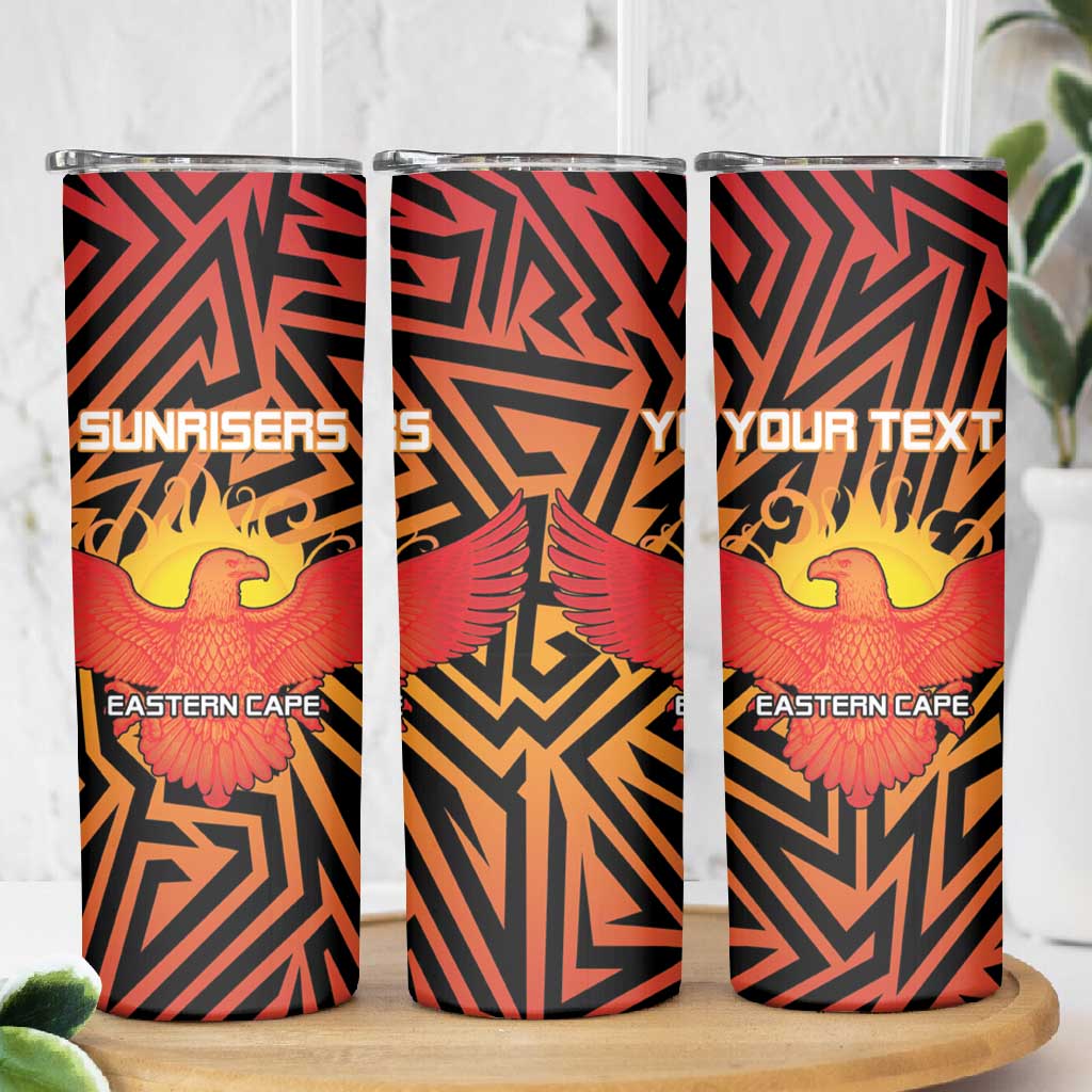 Custom Afro South Africa Cricket Skinny Tumbler Eastern Cape - Go Sunrisers LT15