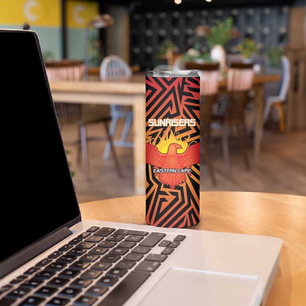 Custom Afro South Africa Cricket Skinny Tumbler Eastern Cape - Go Sunrisers LT15