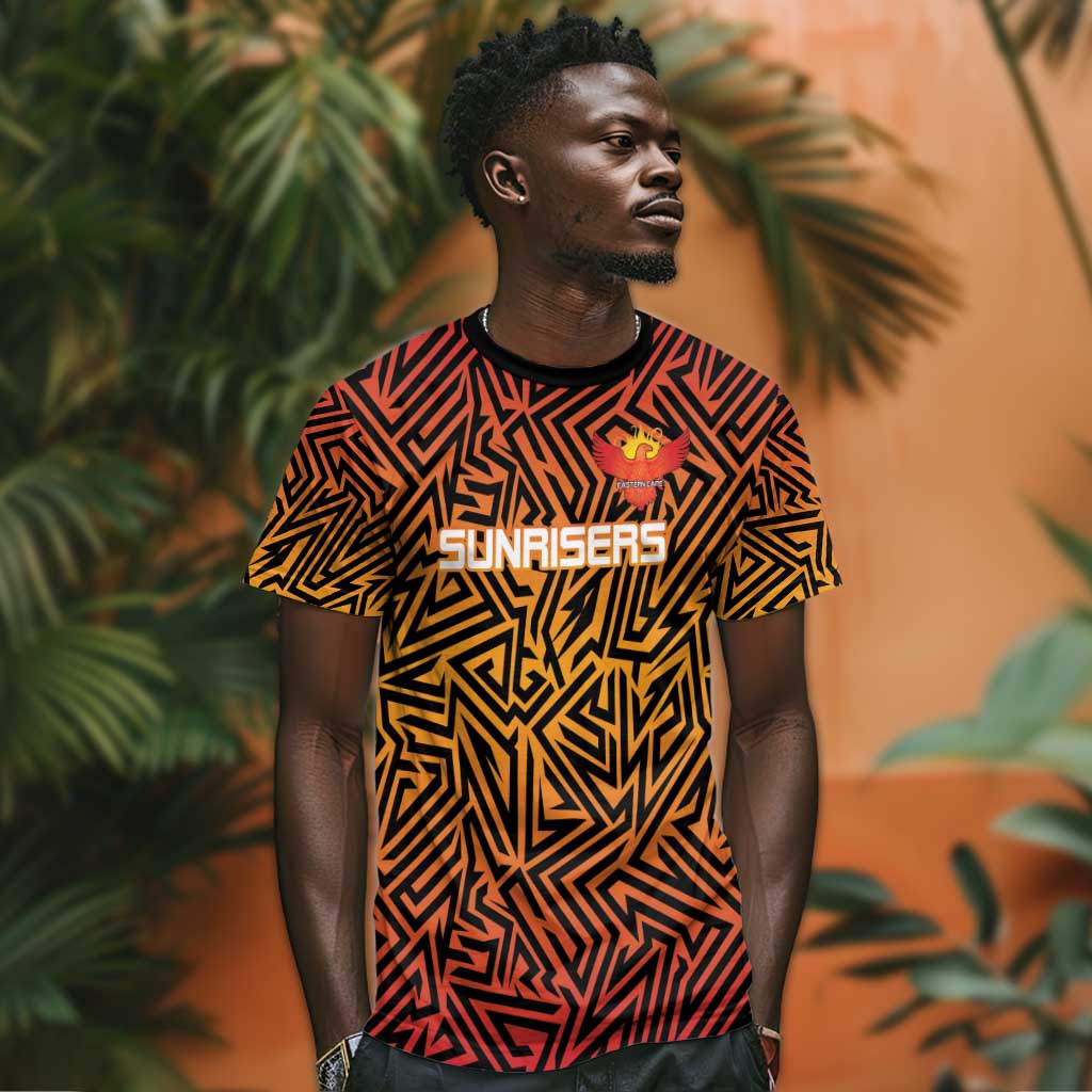 Custom Afro South Africa Cricket T shirt Eastern Cape - Go Sunrisers LT15