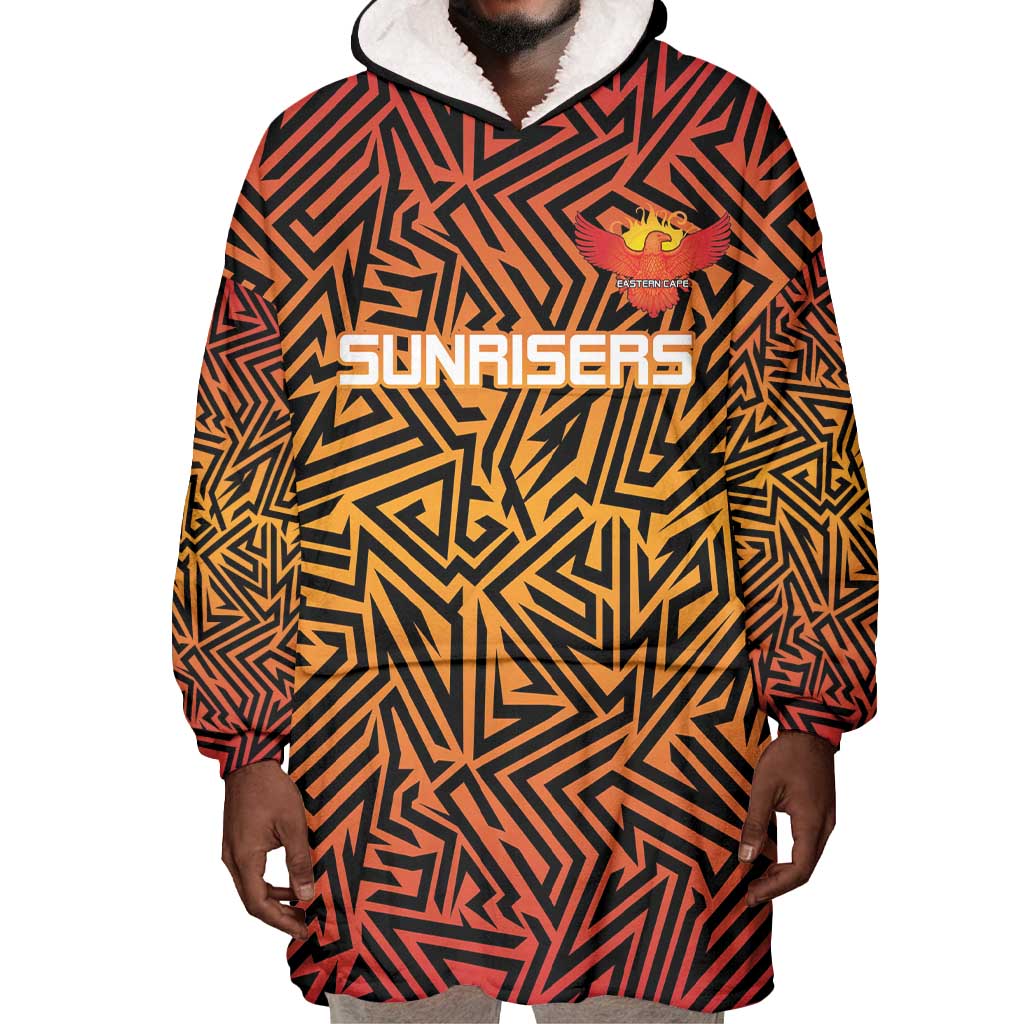 Custom Afro South Africa Cricket Wearable Blanket Hoodie Eastern Cape - Go Sunrisers LT15