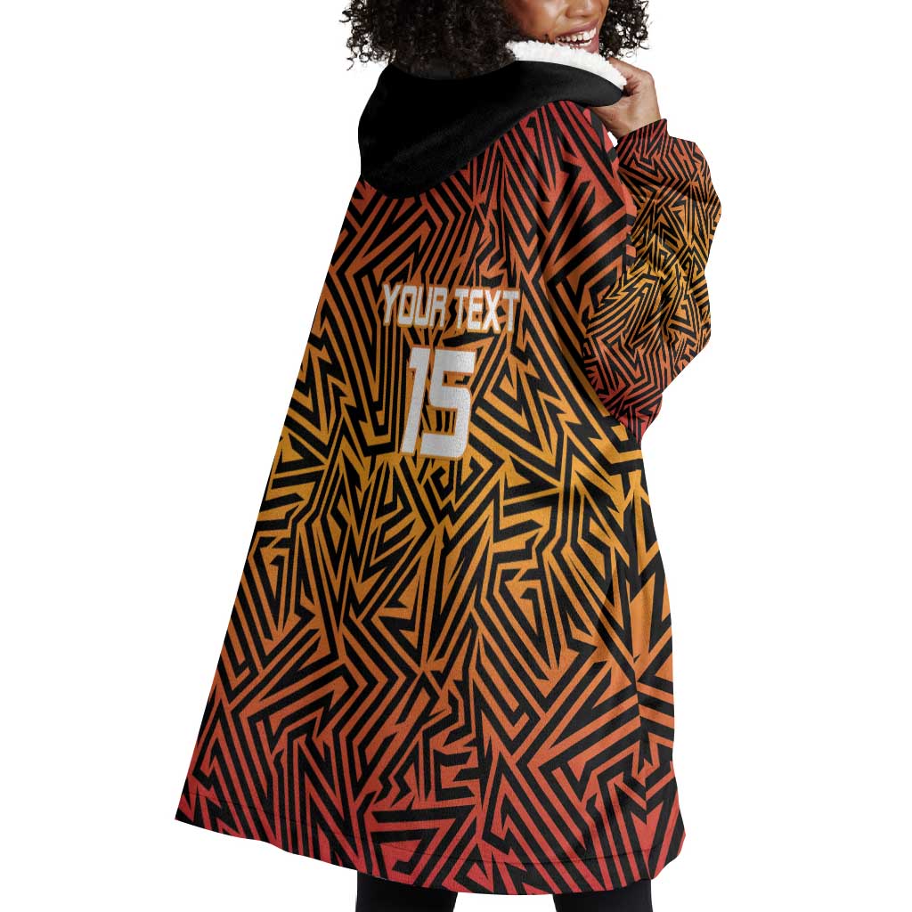 Custom Afro South Africa Cricket Wearable Blanket Hoodie Eastern Cape - Go Sunrisers LT15