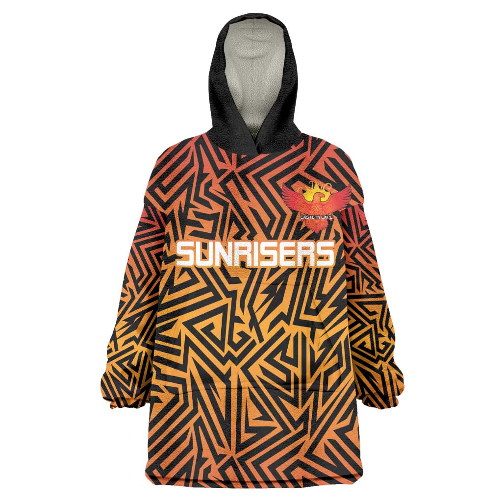 Custom Afro South Africa Cricket Wearable Blanket Hoodie Eastern Cape - Go Sunrisers LT15