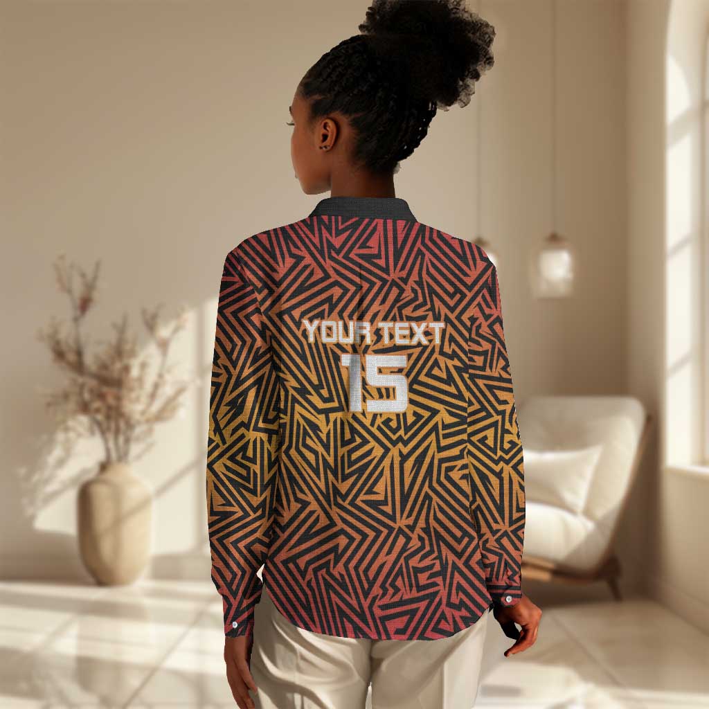 Custom Afro South Africa Cricket Women Casual Shirt Eastern Cape - Go Sunrisers LT15