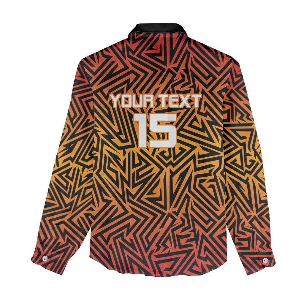 Custom Afro South Africa Cricket Women Casual Shirt Eastern Cape - Go Sunrisers LT15