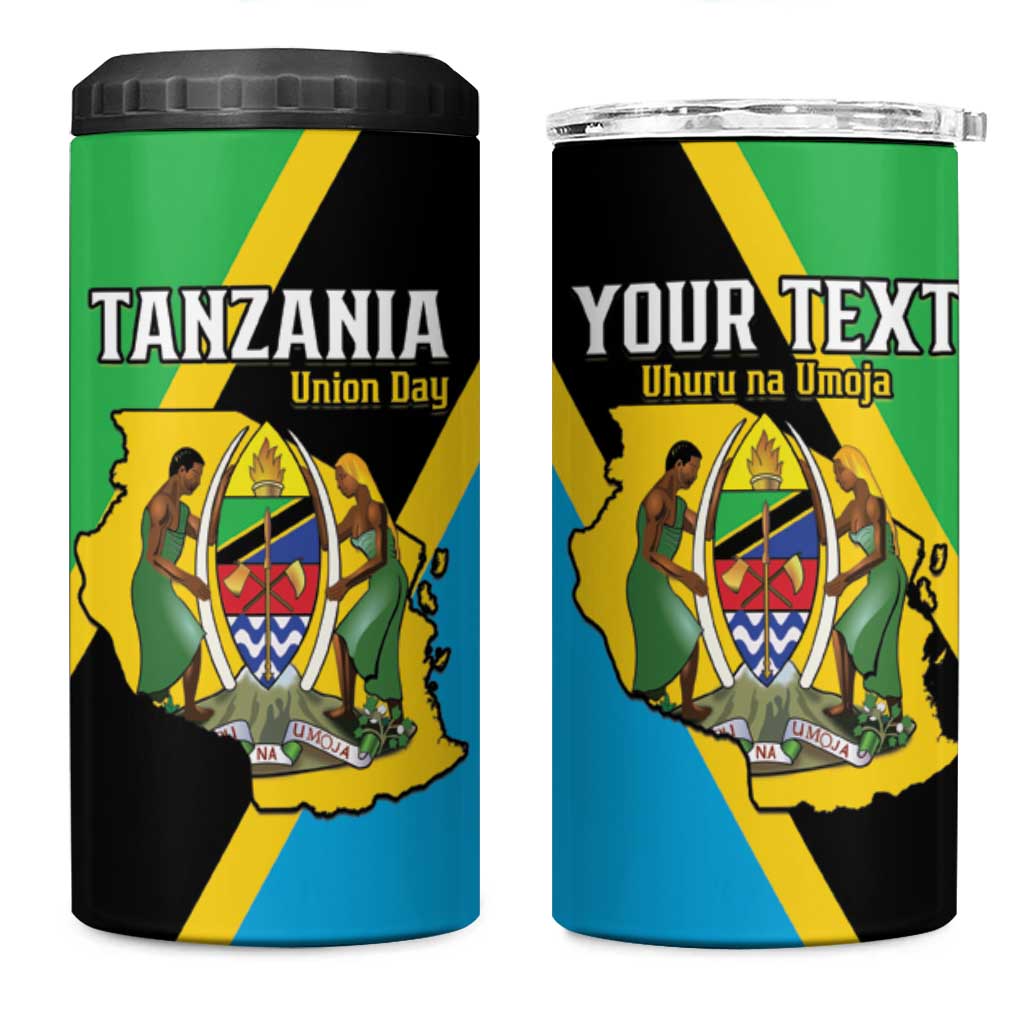 Personalised Afro Tanzania 4 in 1 Can Cooler Tumbler Happy Union Day LT15
